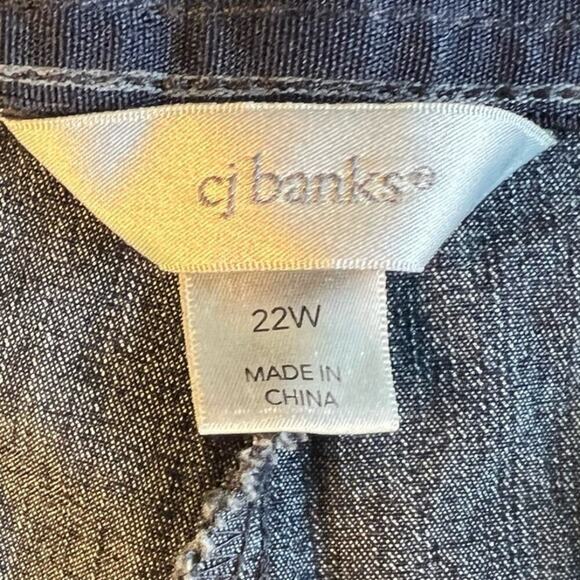 CJ Banks Tummy Control Bermuda Shorts, Dark Wash Denim, size 22W - Picture 9 of 14